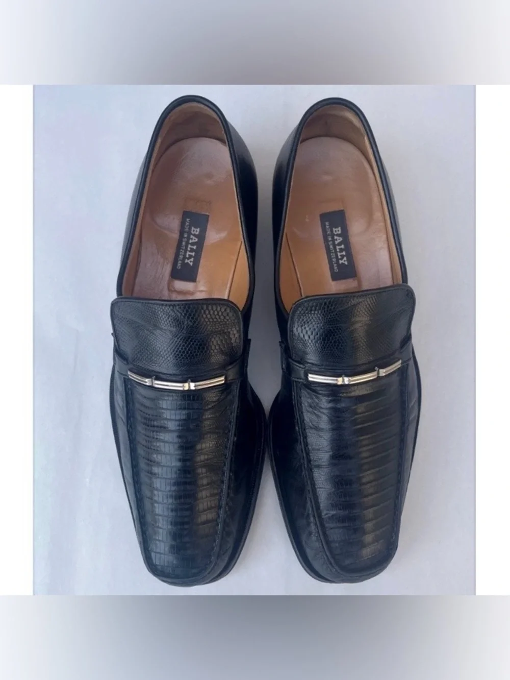 Bally of Switzerland Alligator Mens 9.5 D Moc Penny Slip On Loafers Shoes VTG